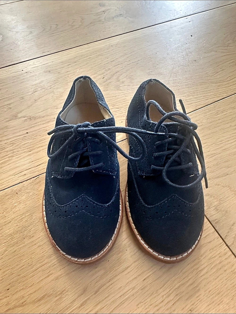 Janie and Jack Navy Suede Lace-Up Dress Shoes